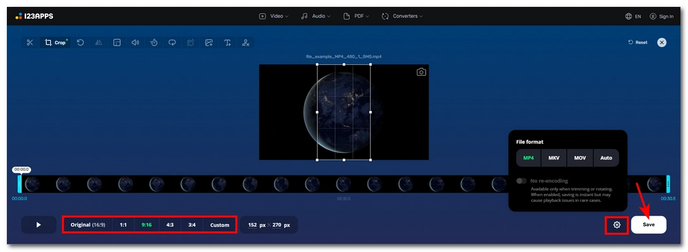 Crop Video with Online Video Cutter