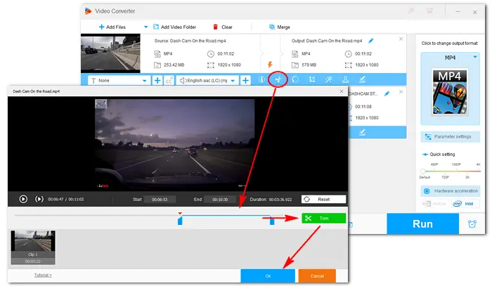 Trim Dash Cam Video