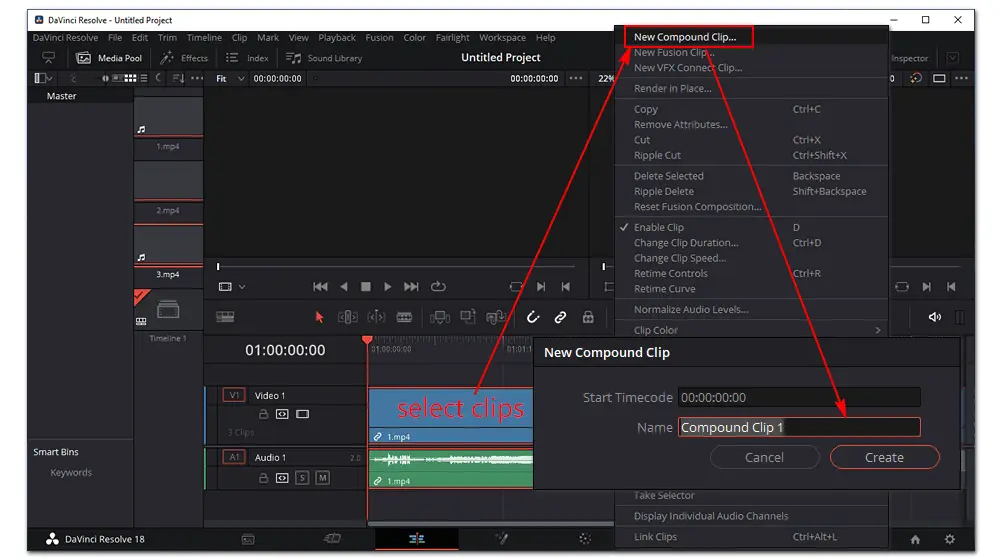 How to Merge Two Clips in DaVinci Resolve