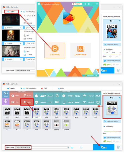 Choose MP3 as output format