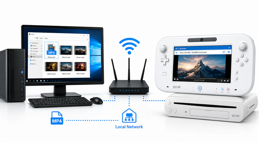 Stream MP4 from a PC to Wii U