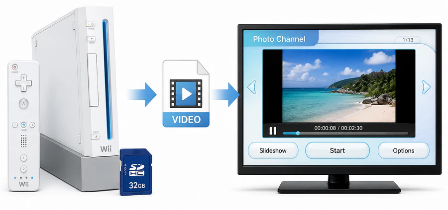 Play converted DVD video in Wii Photo Channel