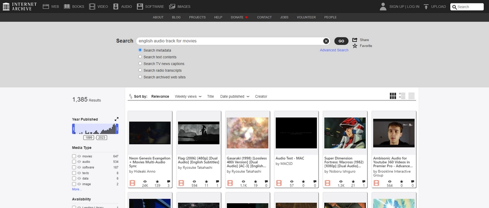 Internet Archive - Free Download Audio Track for Movies