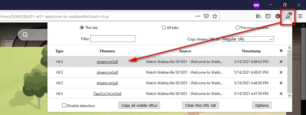 HLS Stream Detector