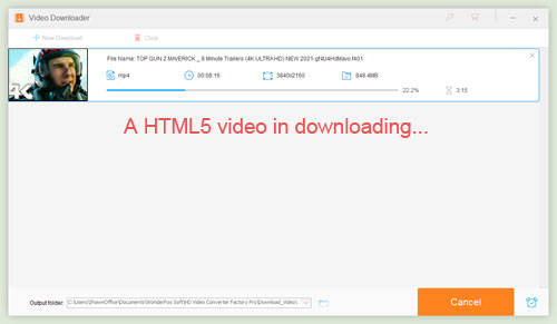 A HTML5 video in downloading...