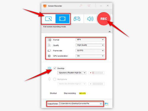 Customize Settings for Recording