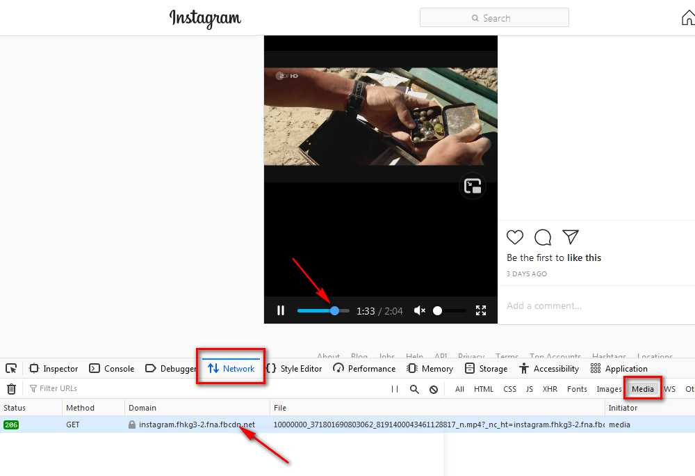 Private Instagram Video Download Using F12
