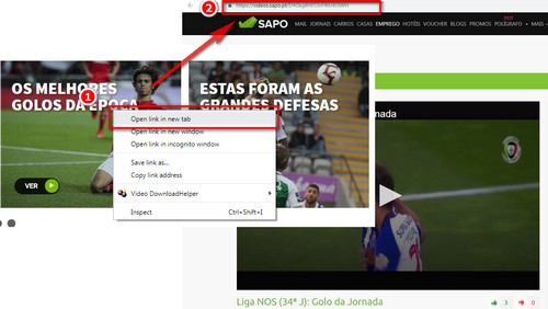 Download de vídeo do SAPO usando URL