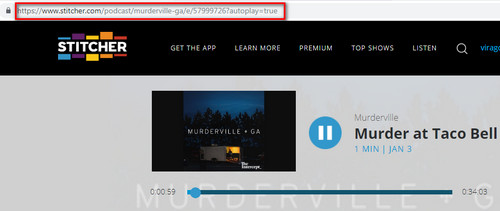 Copy Stitcher Podcast URL