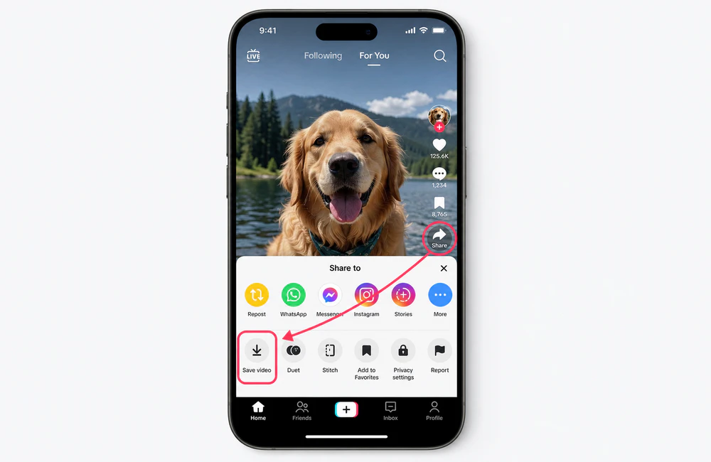 Save a TikTok Video in the TikTok App