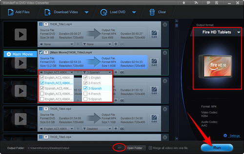 Select Kindle Fire Tablet & Start Conversion