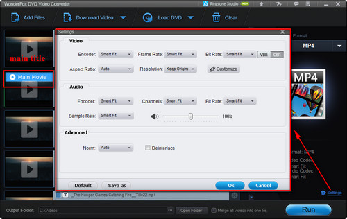 Compress DVD files by changing parameters