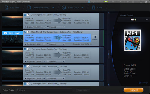 Start compressing DVD