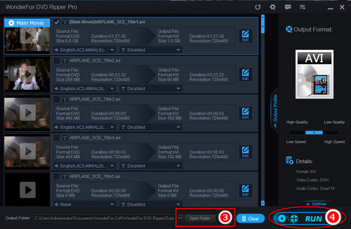 Select Output Folder and Start to Remove DVD Protection