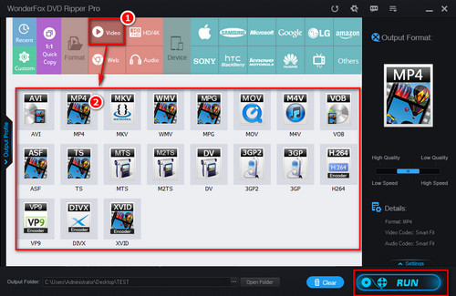 Select One Output Format