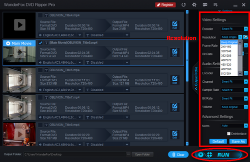Choose the DVD Video Resolution and Start to Rip DVD