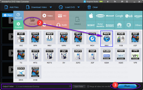 Choose M4V as Output Format Then Start the DVD Ripping