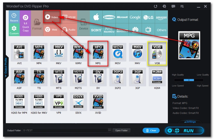 Choose Output Format