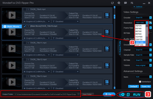 Choose DVD Resolution then Upconvert