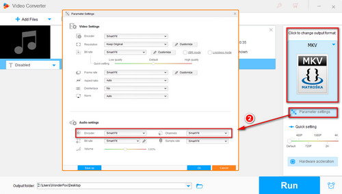 set as audio AC3 encoder