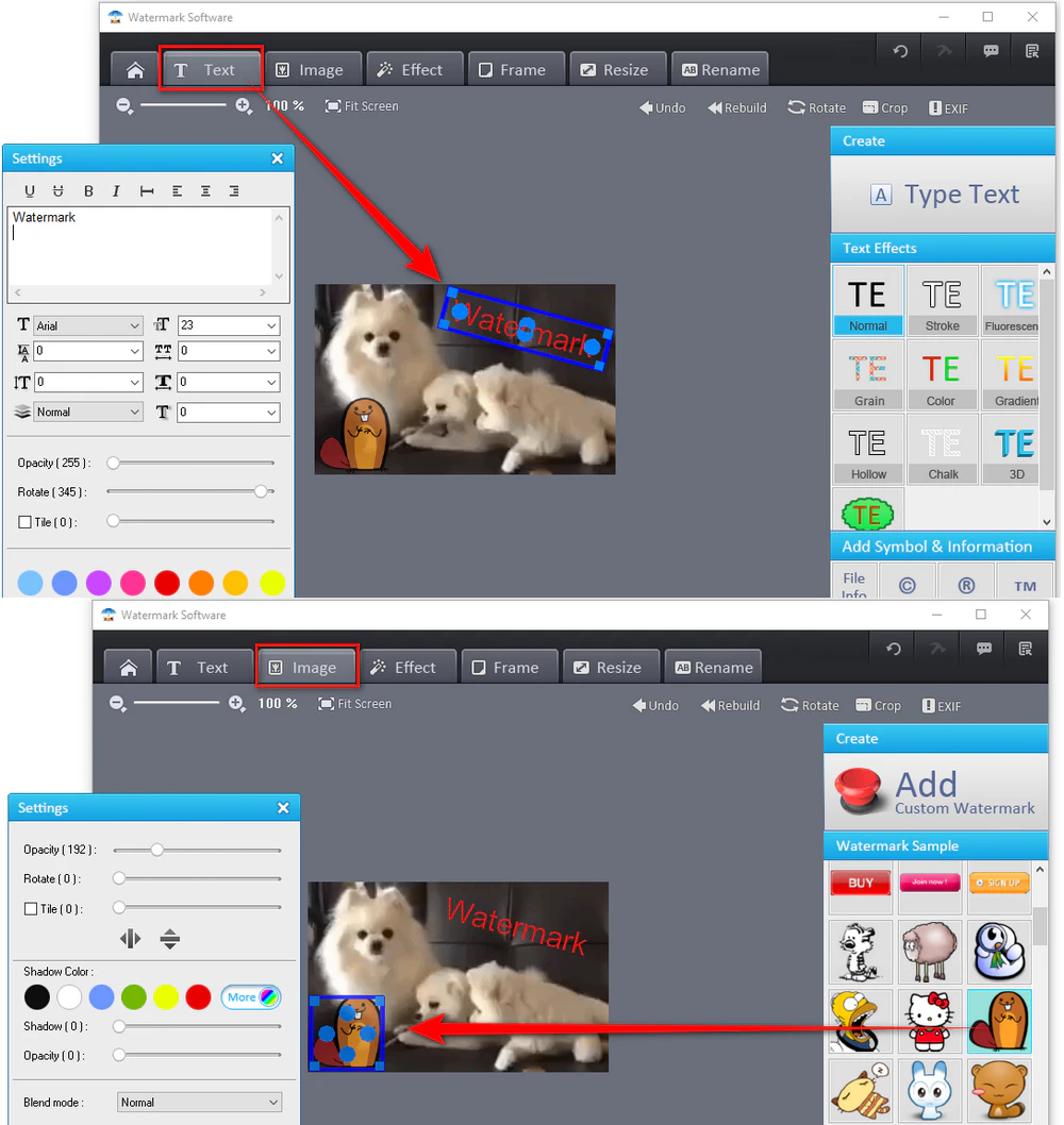 Add Text, an Image, or Logo