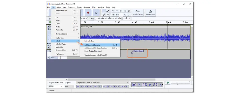 Audacity Split MP3