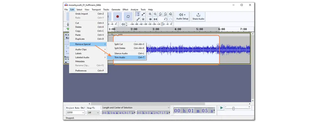 Audacity Trim MP3