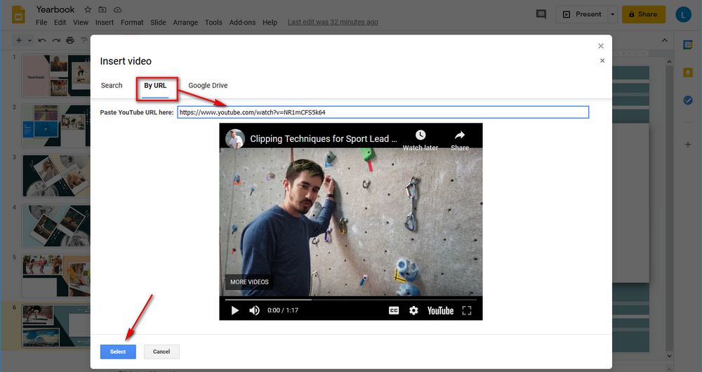 Add a YouTube Video to Google Slides by URL