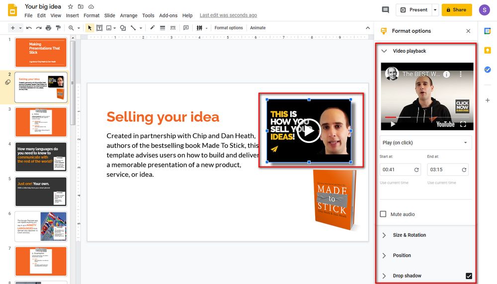 Edit Embedded Video in Google Slides