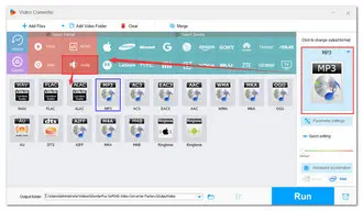 Choose MP3 as Output Format