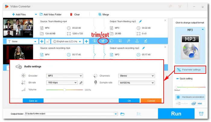 Customize Output Settings