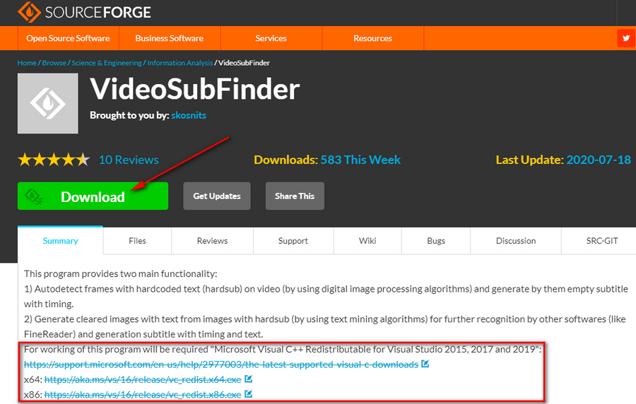 Download and Install VideoSubFinder