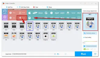 Choose MP3 as the Output Format 