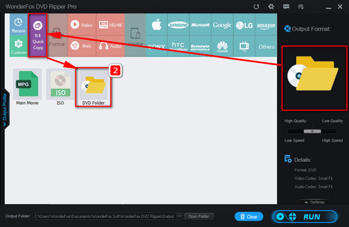 Choose DVD Folder from Output Format menu