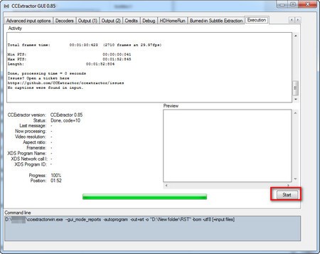CCExtractor MP4 file subtitle extractor