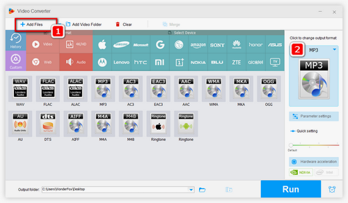 Choose MP3 as output format