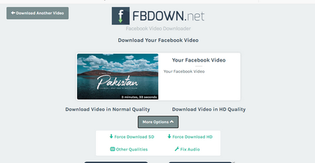 Facebook video download by URL