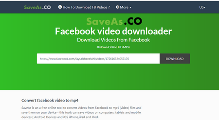 Facebook URL video downloader online