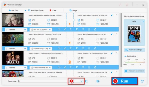 Export the compressed videos