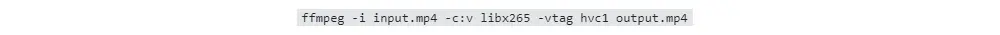 FFmpeg Convert H.264 to H.265