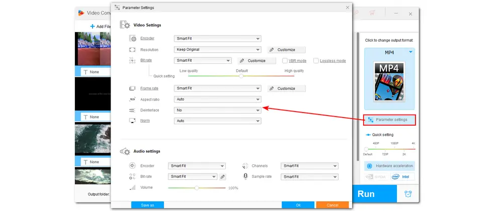 Modify Output Settings