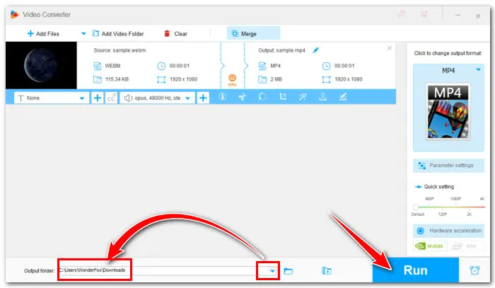 Start WebM to MP4 Conversion