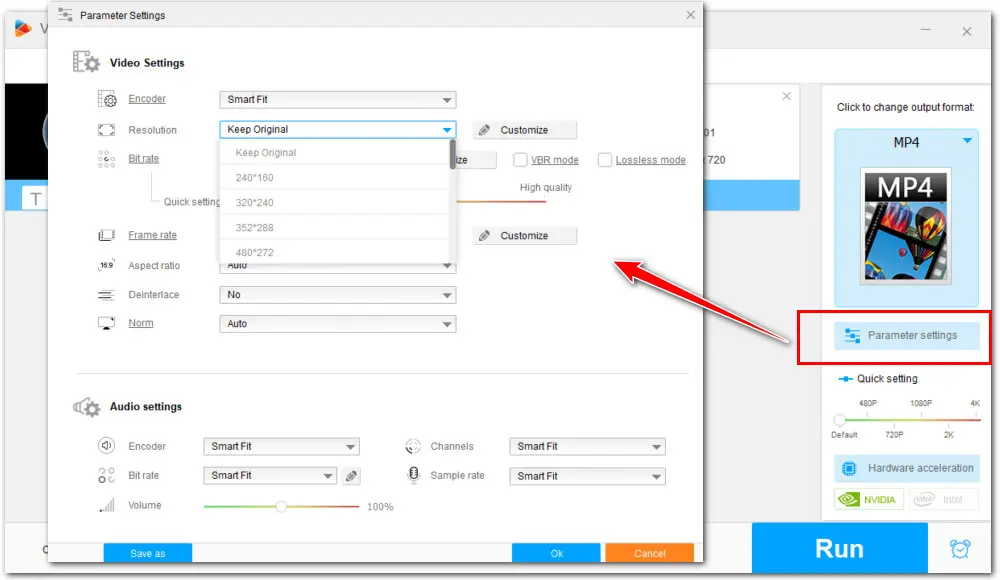 Modify the Video Parameters