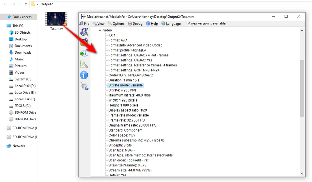 Inspect a problem clip with MediaInfo before importing
