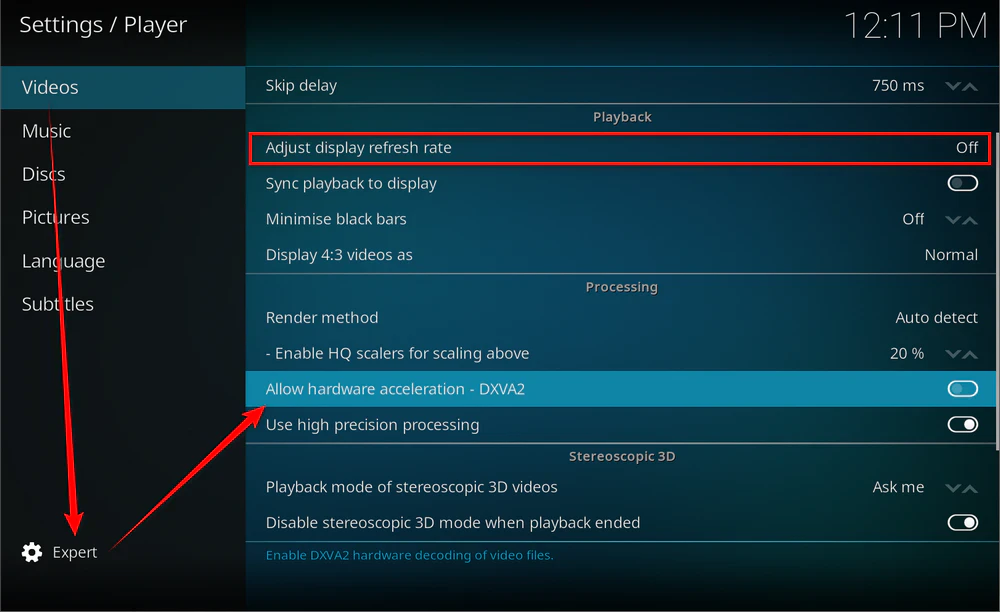 Toggle Hardware Acceleration & Adjust Display Refresh Rate