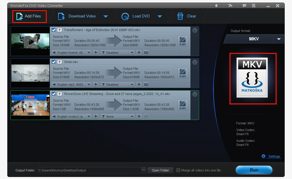 Add Video Files