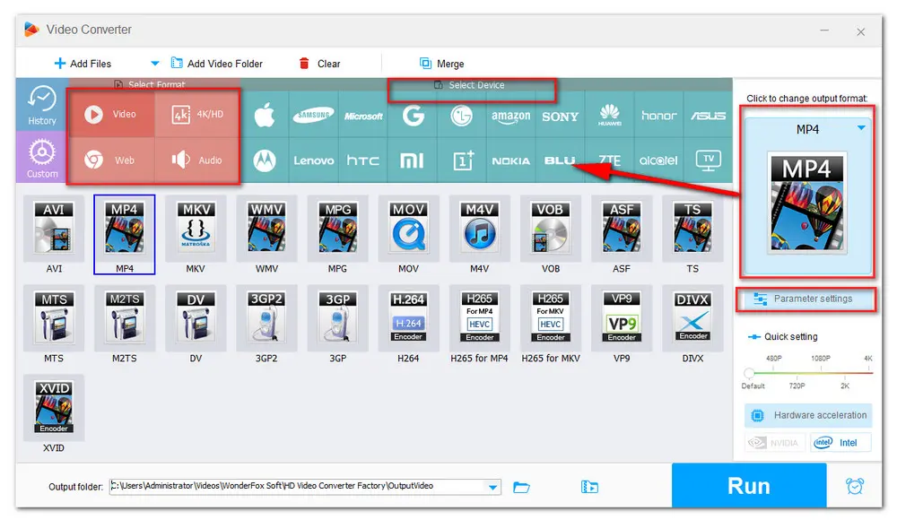 Select an Output Format