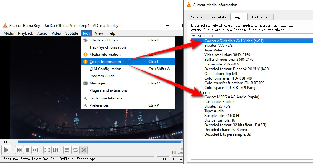Inspect the Actual Video and Audio Streams
