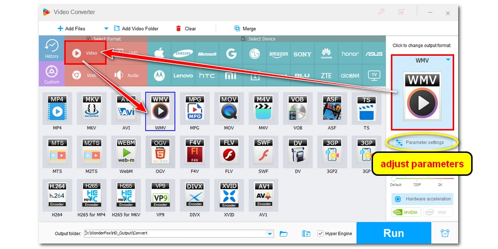 Select Format and Adjust Settings