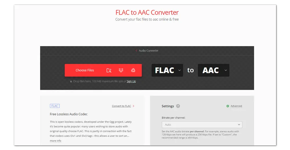 FLAC to AAC Converter Online